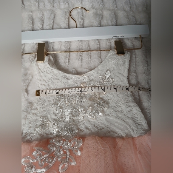 White and Peach Tulle Dress - Picture 5 of 10